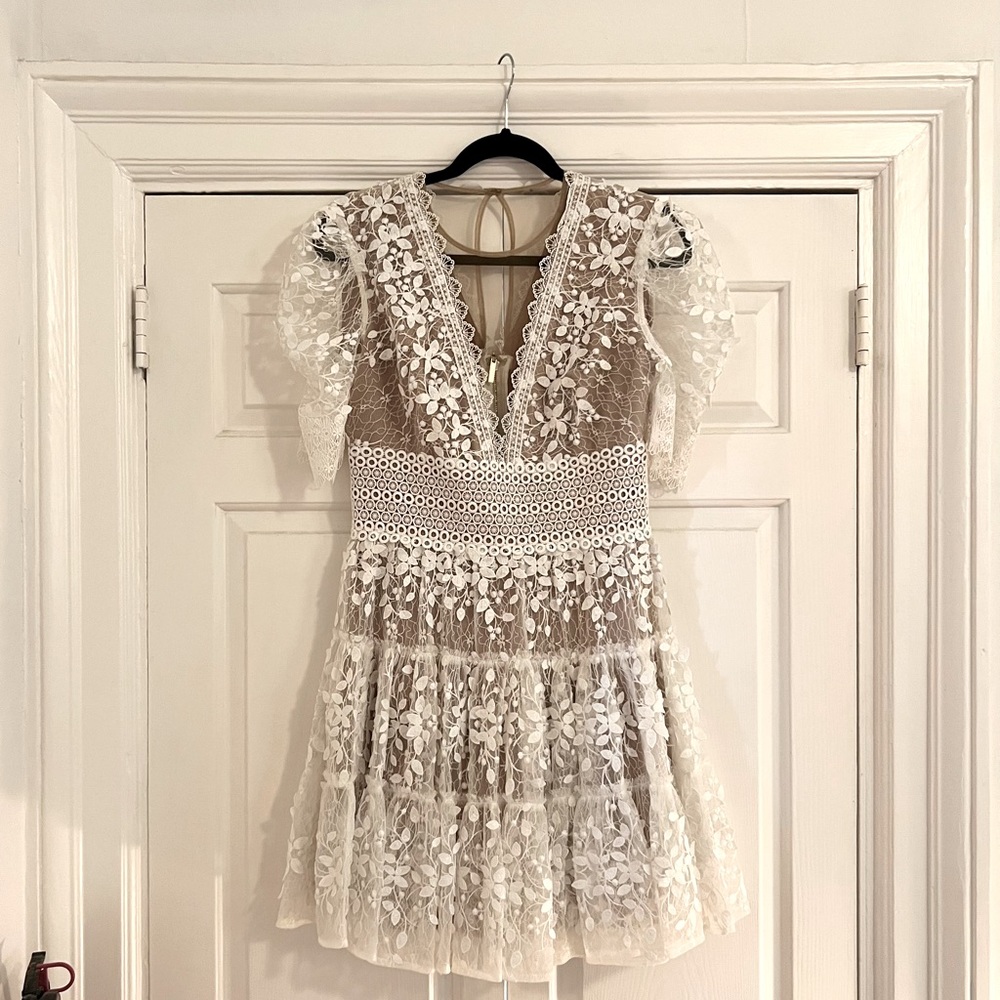 Megan Mini Dress in Blanc